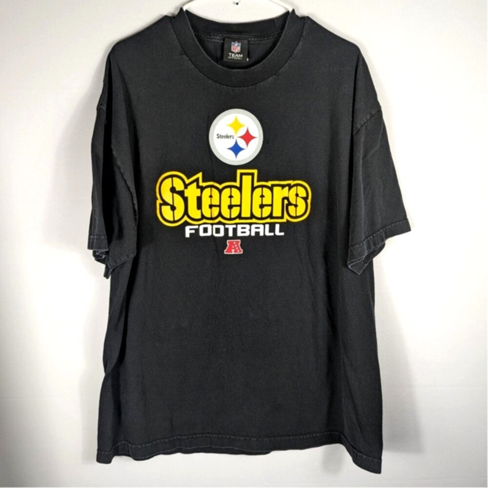 Pittsburgh Steelers Football T-Shirt XL Black NFL Team Apparel Men Graphic Tee